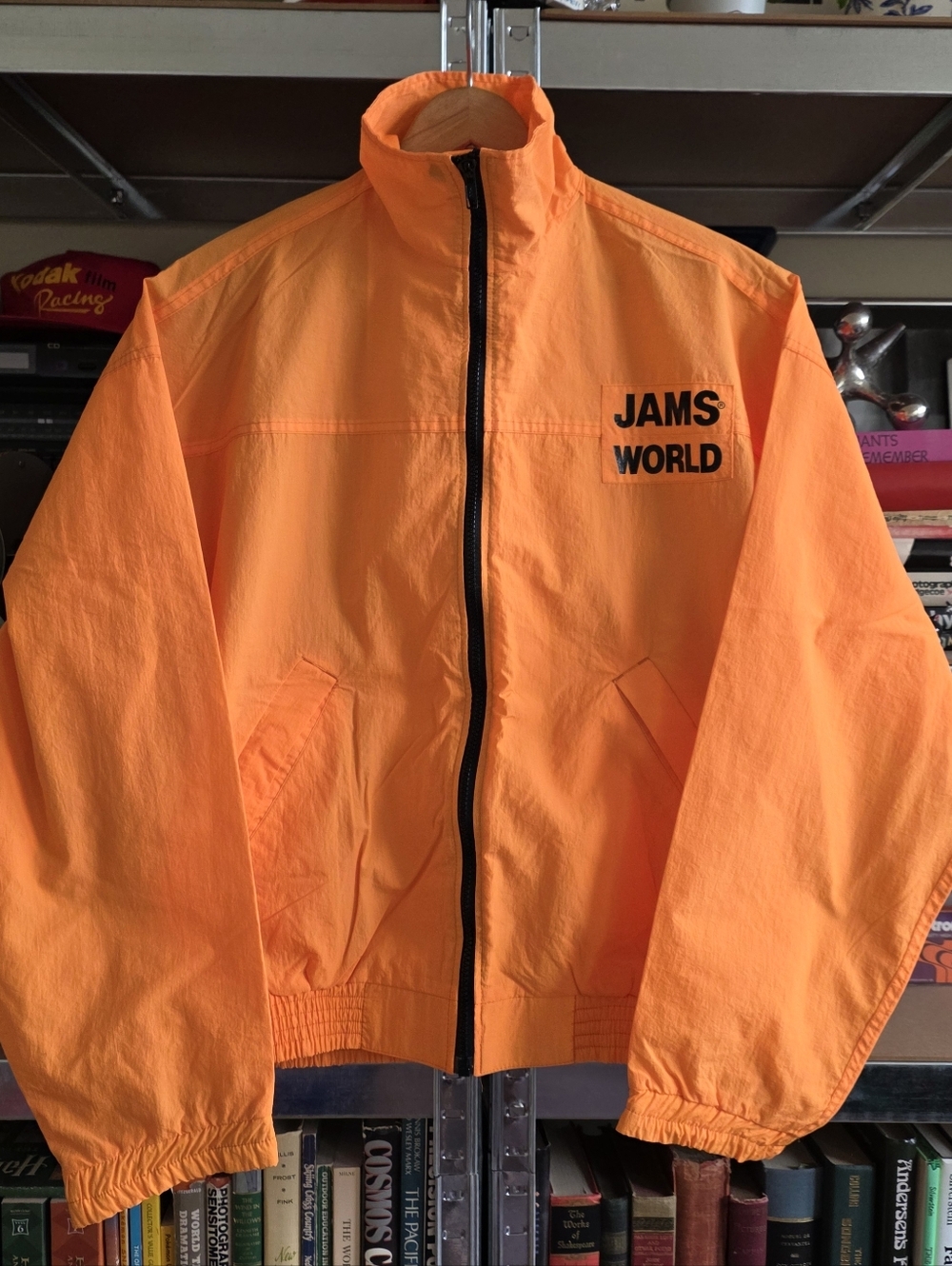 Jams World | 1980s/1990s Solid Orange Windbreaker